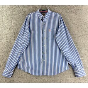 Vintage Abercrombie & Fitch Button Down Shirt Mens XXL Blue Striped Long Sleeve